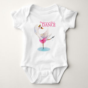 Danszwaan ballerina grillige kunst slogan kleding romper