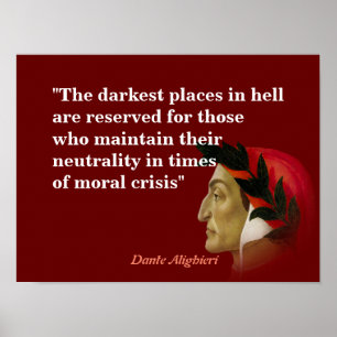 Dante Alighieri citaat op donkerste plaatsen in de Poster