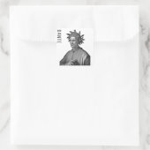 Dante Alighieri Vierkante Sticker (Tas)