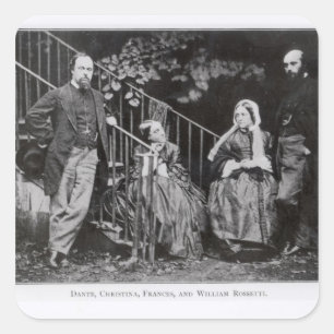 Dante, Christina, Frances en William Rossetti Vierkante Sticker