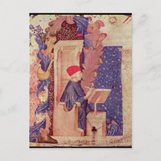 Dante die 'The Divine Comedy' schrijft Briefkaart (Voorkant)