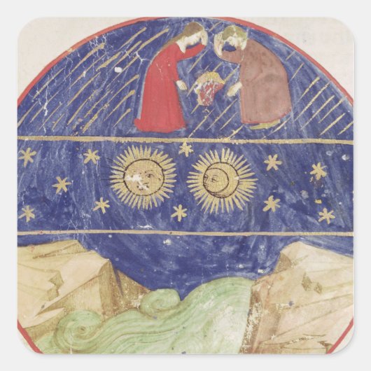 Dante en Beatrice Vierkante Sticker (Voorkant)