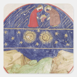 Dante en Beatrice Vierkante Sticker