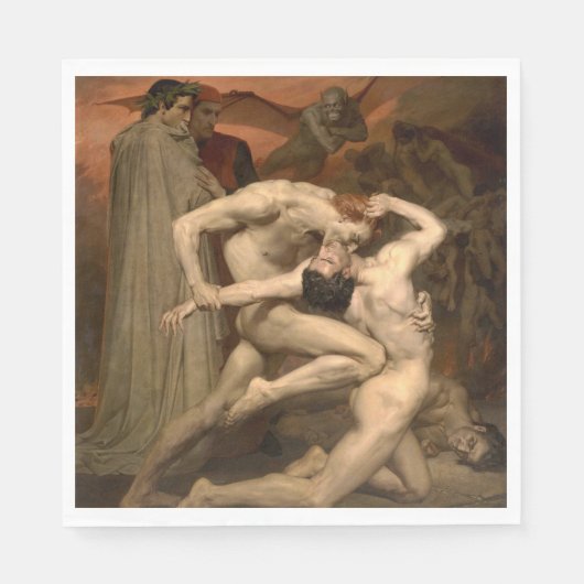 Dante en Vergilius in de hel (door Bouguereau) Servet (Voorkant)