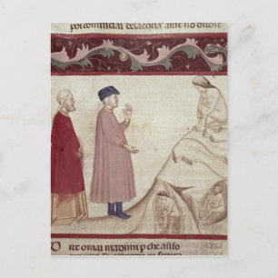 Dante en Virgil ontmoeten de zielen die gevangen z Briefkaart