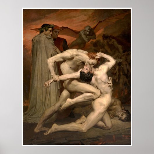Dante en Virgil William-Adolphe Bouguereau Poster (Voorkant)