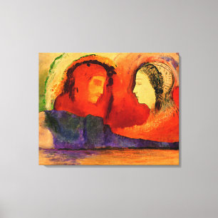 Dante et Beatrice, kunstwerk van Odilon Redon, Canvas Afdruk