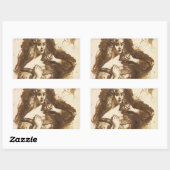 Dante Gabriel Rossetti - Halve schets Rechthoekige Sticker (Vel)