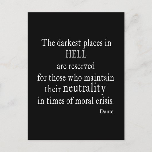  Dante Hell Neutrality Moral Crisis Quote Briefkaart (Voorkant)