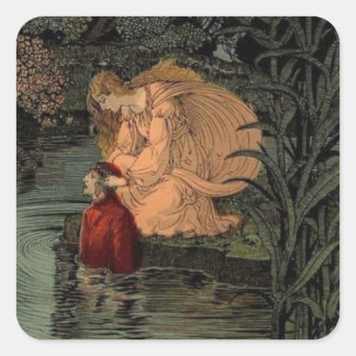 Dante met Matilda bij de Lethe Vierkante Sticker