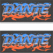 Dante Prénom Nom Graffiti Autocollants (Devant)