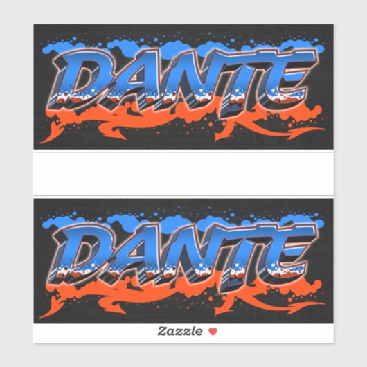Dante Prénom Nom Graffiti Autocollants (Feuille)