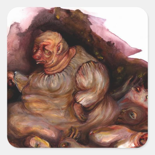 Dante's Ciacco Vierkante Sticker (Voorkant)