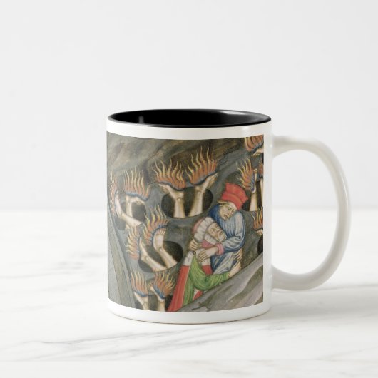 Dante's Inferno met commentaar Tweekleurige Koffiemok (Rechts)