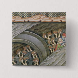 Dante's Inferno met commentaar Vierkante Button 5,1 Cm