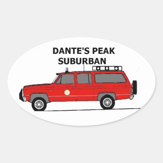 Dante's Peak Suburban Oval Sticker (Voorkant)