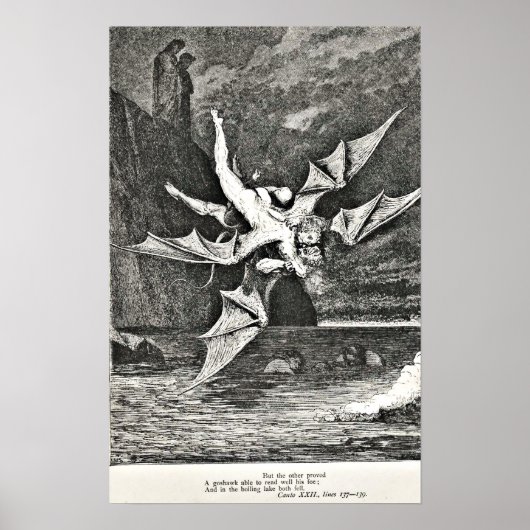 Dante's purgatory Gustave Dore Illustration Demons Poster (Voorkant)