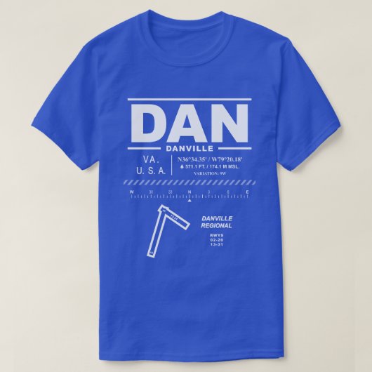 Danville Regional Airport DAN T-shirt (Design voorkant)