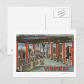 Danville, Virginia - Large Letter Scenes Briefkaart (Voorkant / Achterkant)