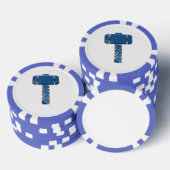 DAoC Midgard Clay Poker Chips, Blauwe Gestreepte R Pokerchips (Opstapeling)