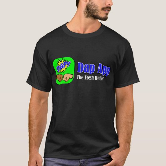 Dap App Tagline Black T-Shirt (Voorkant)