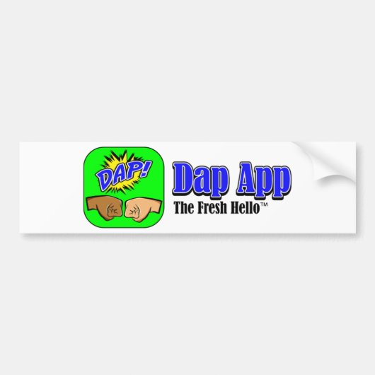 DAP APP TAGLINE BUMPERSTICKER (Voorkant)