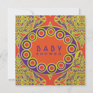 Dapatical Damask Oranje, Paars en Limoen Kaart