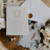 DAPHNE Classic Cream Gold Formele Fotobruiloft Kaart