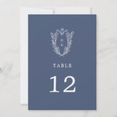 DAPHNE Donkerblauw Minimale Trouwtafel Nummers Kaart (Achterkant)