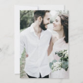 DAPHNE Donkerblauw Wit Moderne Marine Fotobruiloft Kaart (Achterkant)