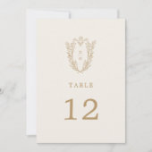 DAPHNE Elegant Cream Gold Trouwtafelnummers Kaart (Voorkant)