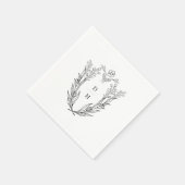 DAPHNE minimalistische zwart wit groen bruiloft Servet (Hoek)