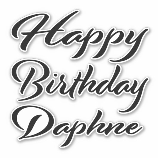 Daphne Name Vorname black Sticker Geburtstag (Voorkant)