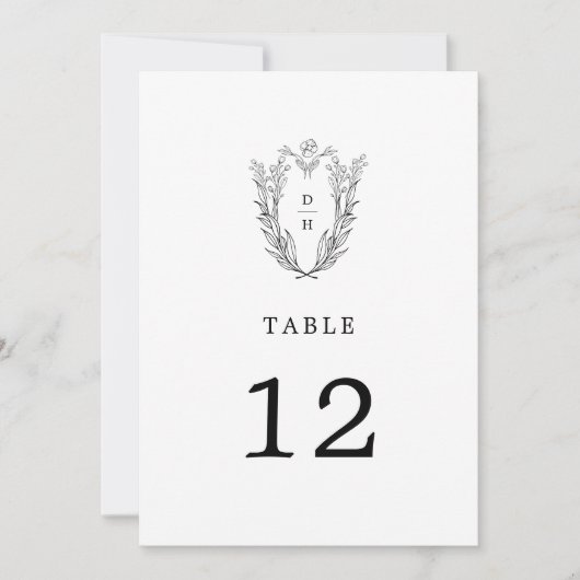 DAPHNE Noir Blanc Élégant Numéros de table de mari (Devant)