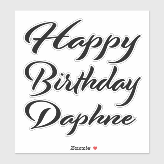 Daphné Nom Prénom Anniversaire de Black Sticker (Feuille)
