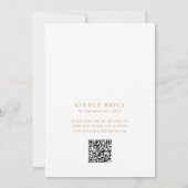 DAPHNE QR Code Goud Wit Bloemen Classy Wedding Kaart (Achterkant)