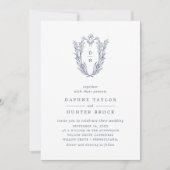 DAPHNE QR Code Wit Blauw Minimalistische Marine We Kaart (Voorkant)