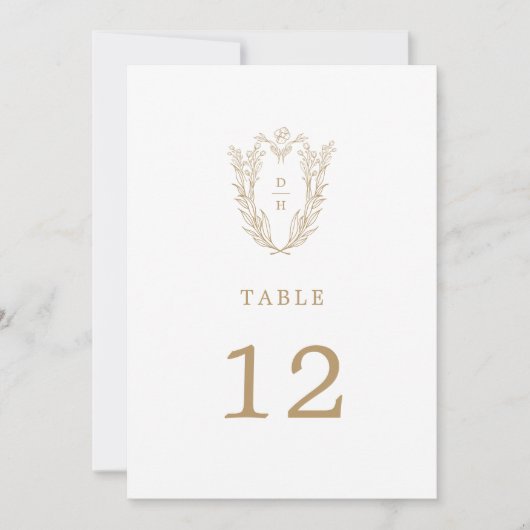 DAPHNE Simple Or Blanc Mariage Numéros de table (Devant)