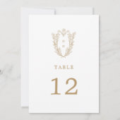 DAPHNE Simple Or Blanc Mariage Numéros de table (Dos)