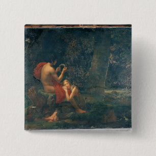 Daphnis en Chloe, 1824-25 Vierkante Button 5,1 Cm