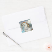 DAPPÉ GOTH UNICORN, HALLOWEEN HORSE STICKERS Squ (Enveloppe)