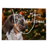 Dapped Dachshund Kerstmis Groot Cadeauzakje (Achterkant)