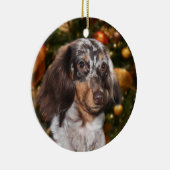 Dapped Dachshund Kerstmis Keramisch Ornament (Rechts)