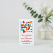 D'appel ABC 123 Alphabet Enseignant Carte de visite de con (Debout devant)