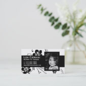 D'appel Affaires ou conception de fleur de noir de carte (Debout devant)