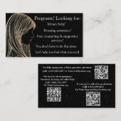 D'appel Aide à la grossesse et carte d'information après a (Devant / Derrière)