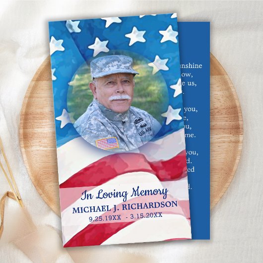 D'appel Ancien drapeau Carte de prière militaire photo fun