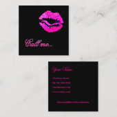 D'appel Attention pour obtenir la carte Noir, Lèvres rose  (Devant / Derrière)