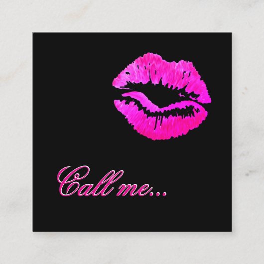 D'appel Attention pour obtenir la carte Noir, Lèvres rose  (Devant)