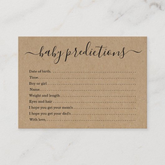D'appel Baby shower de carte de prévision de bébé - Papier (Devant)